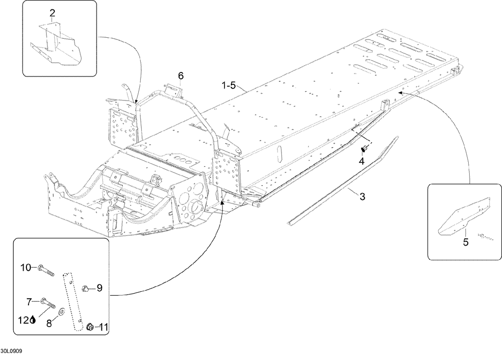 Fits 2008-2009 Ski-Doo Expedition TUV V800 4-TEC / Expedition TUV V800 Steering Support, OEM Part # 605153995 - schematic diagram
