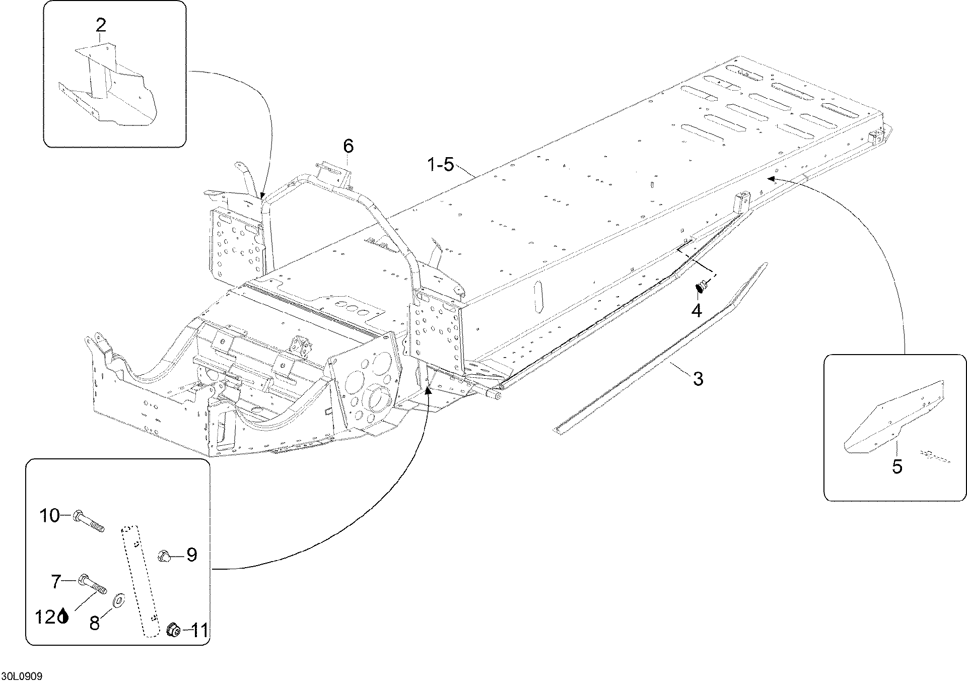 Fits 2008-2009 Ski-Doo Expedition TUV V800 4-TEC / Expedition TUV V800 Steering Support, OEM Part # 605153995 - schematic diagram