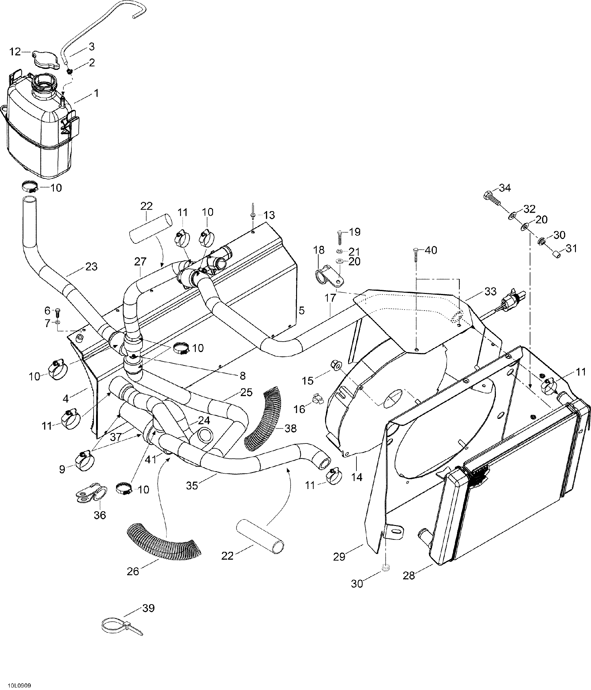 Fits 2008-2009 Ski-Doo Expedition TUV V800 4-TEC / Expedition TUV V800 Support, OEM Part # 605253698 - schematic diagram