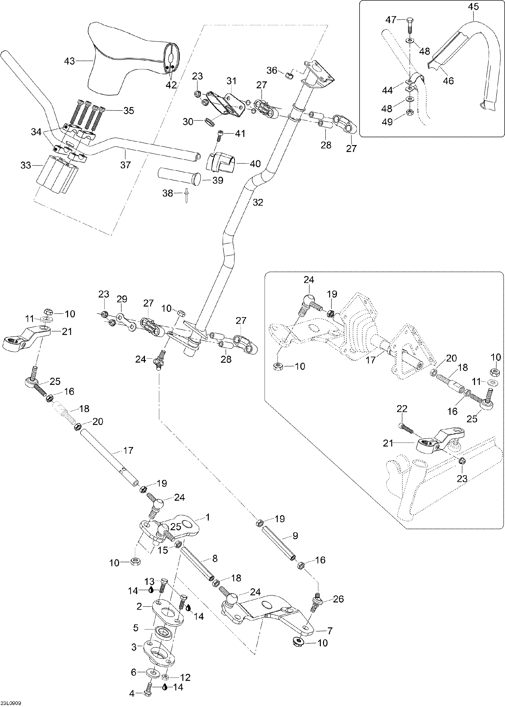 Fits 2008-2009 Ski-Doo Expedition TUV V800 4-TEC / Expedition TUV V800 Extension 90 MM, OEM Part # 605351275 - schematic diagram
