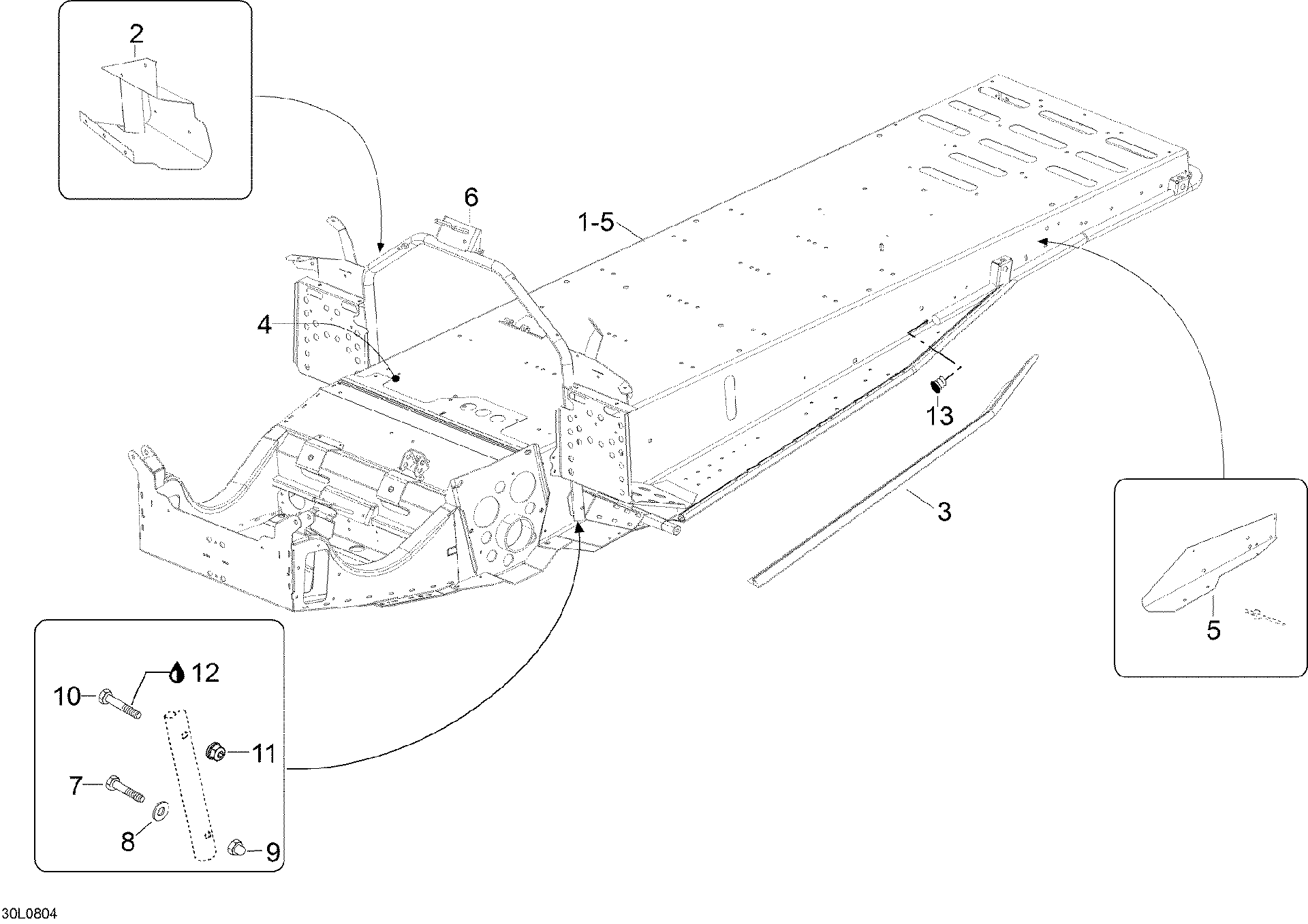 Fits 2008 Ski-Doo Expedition V-1300 Support FOR Cooling TANK, OEM Part # 605351505 - schematic diagram