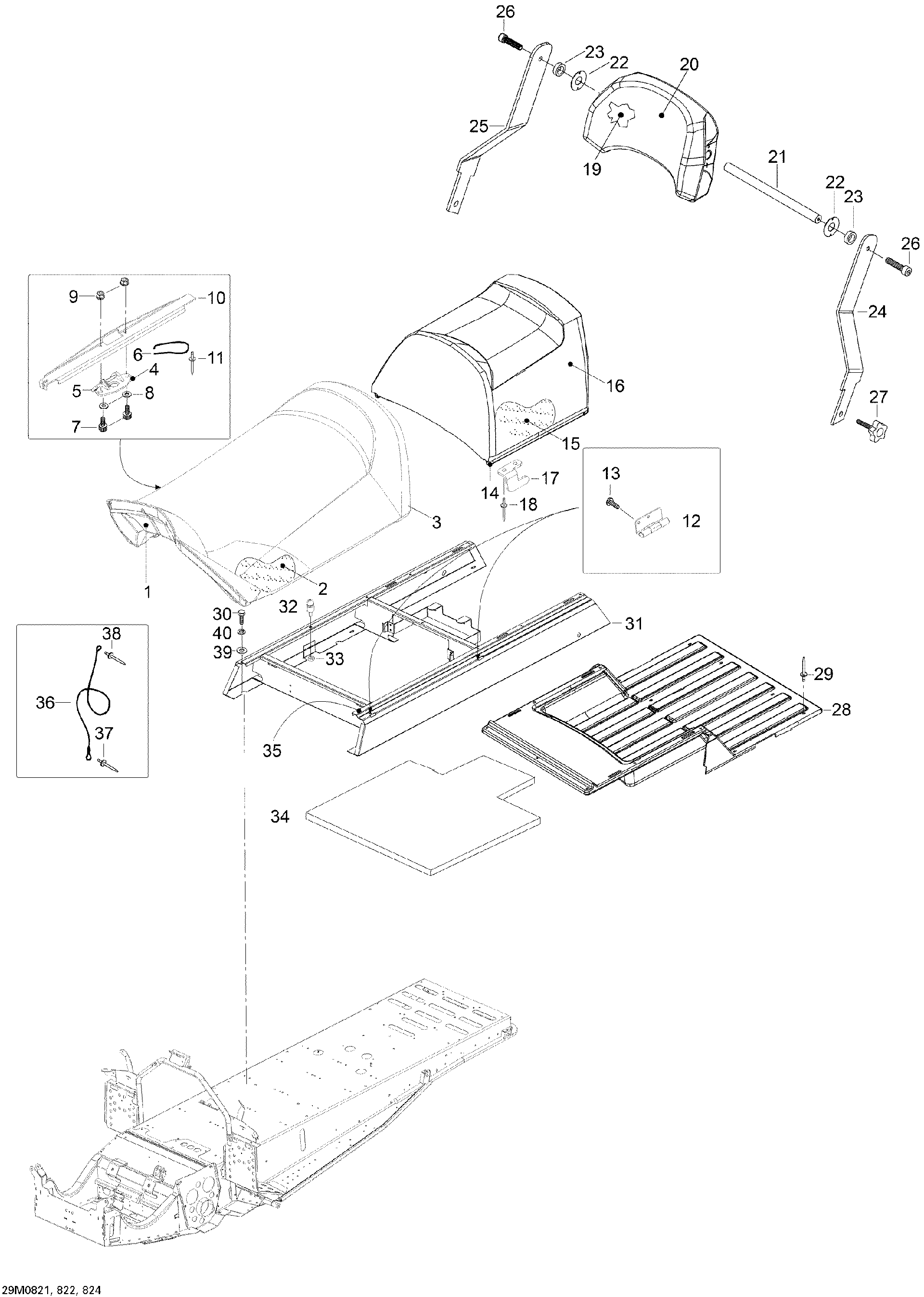 Fits 2008 Ski-Doo Expedition TUV 600 H.O. SDI / Expedition TUV V800 FOAM, OEM Part # 605352460 - schematic diagram