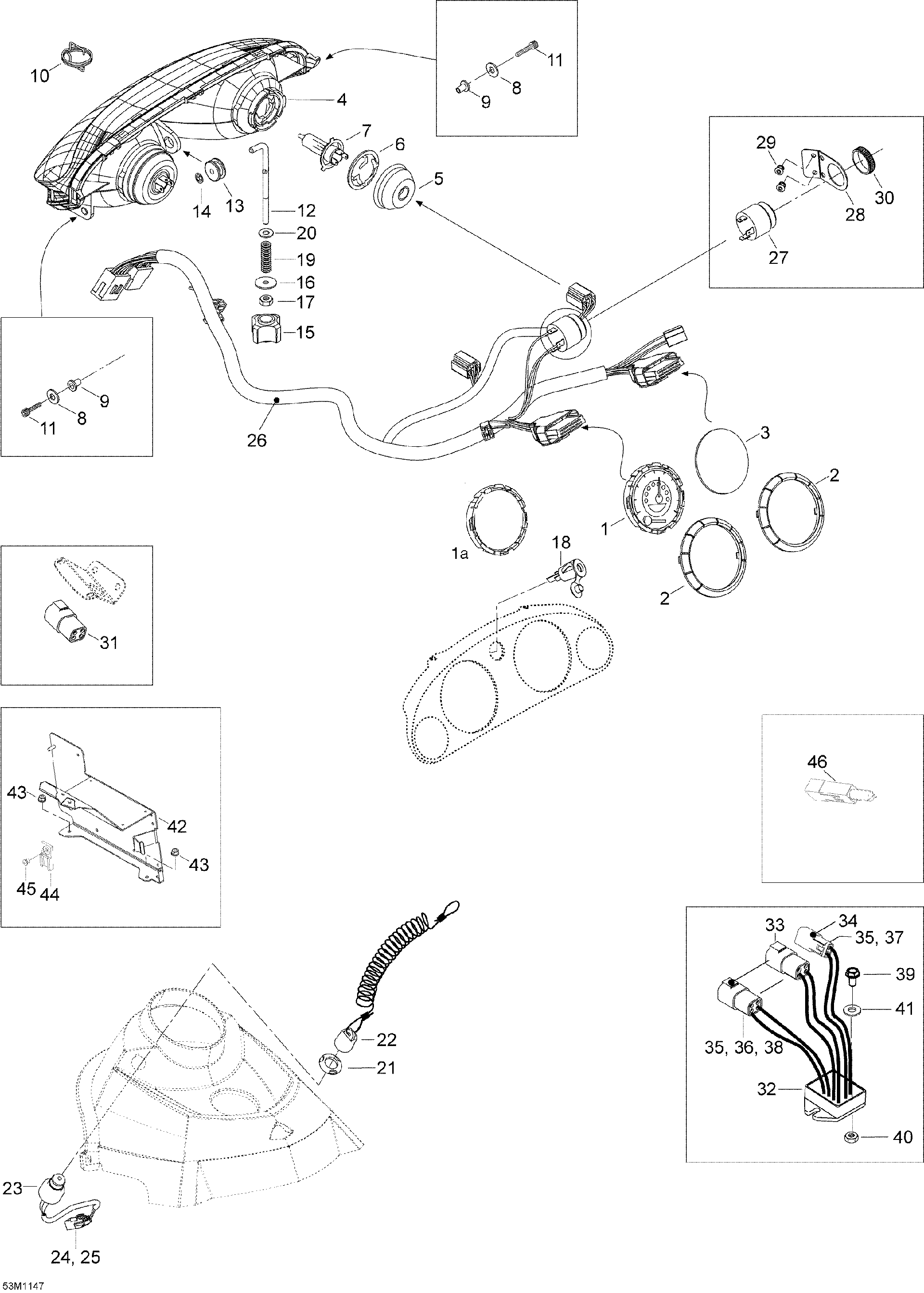Fits 2008-2012 Ski-Doo Skandic SWT V800 YetiII / Skandic SWT V800 Device Plate, OEM Part # 605353300 - schematic diagram