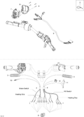 Fits 2008-2012 Ski-Doo Skandic SWT V800 YetiII / Skandic SWT V800 Steering Harness ASM, OEM Part # 605354616 - schematic diagram