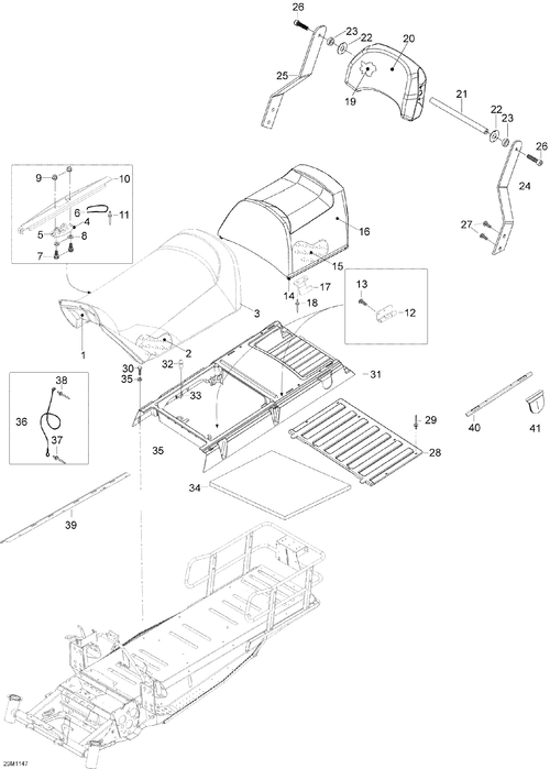 Fits 2009-2012 Ski-Doo Skandic SWT V800 YetiII / Skandic WT 550F YetiII FOAM, OEM Part # 605355635 - schematic diagram