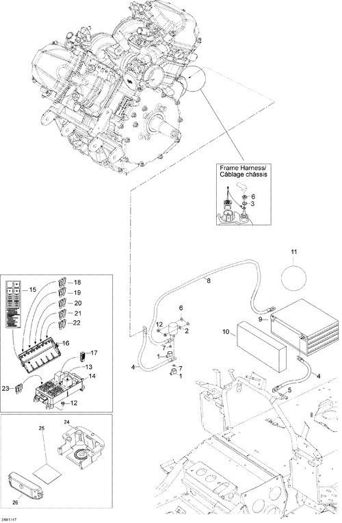 Fits 2009-2012 Ski-Doo Skandic SWT V800 YetiII / Skandic WT 550F YetiII O'ring 130 X6 0, OEM Part # 605676001 - schematic diagram