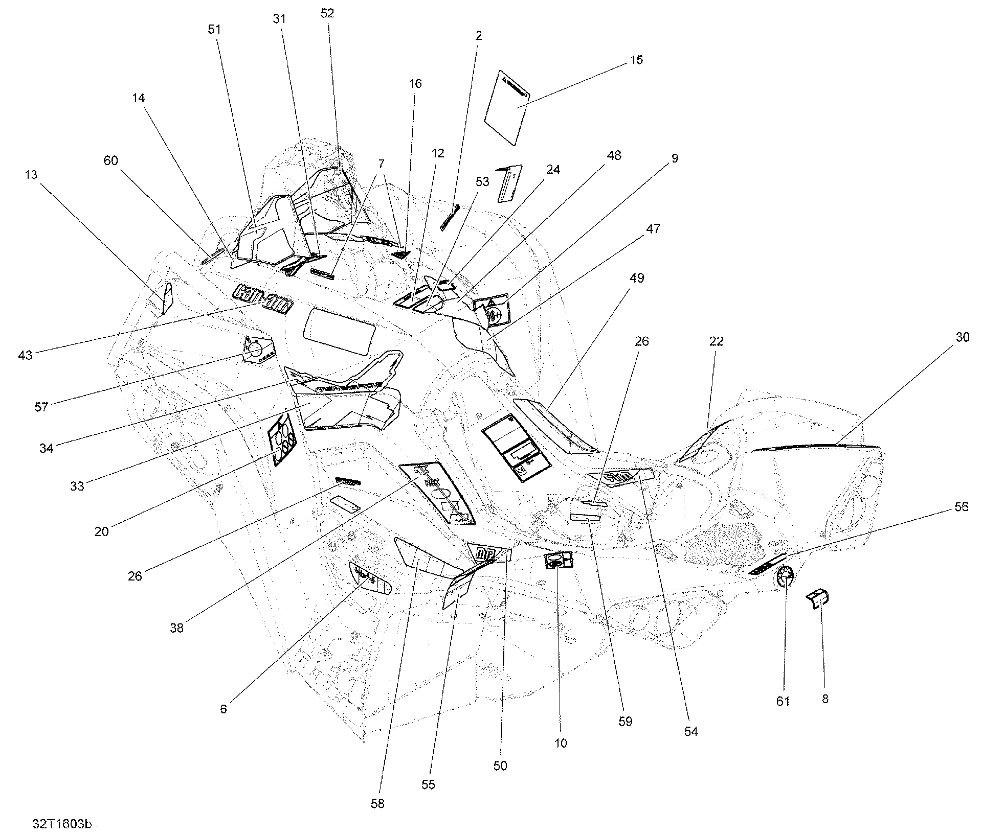 Fits 2016 Can-Am Renegade Decal RH, OEM Part # 704904890 - schematic diagram