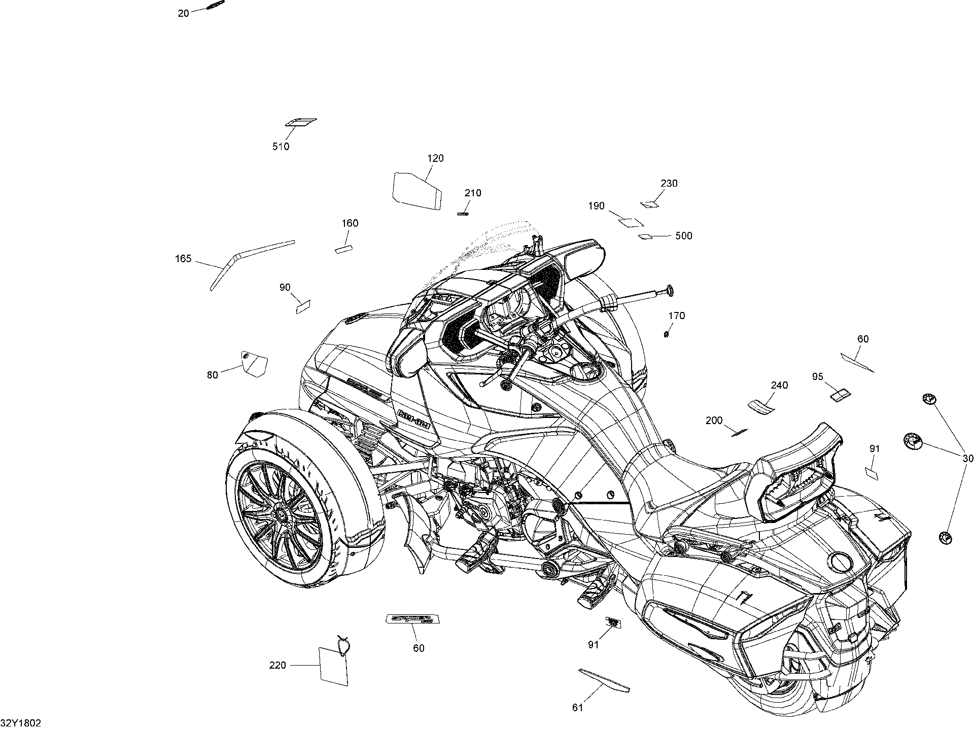Fits 2015-2018 Can-Am F3 LTD SE6 / F3 S SM6 & SE6 Warning Label, Security, OEM Part # 704905082 - schematic diagram