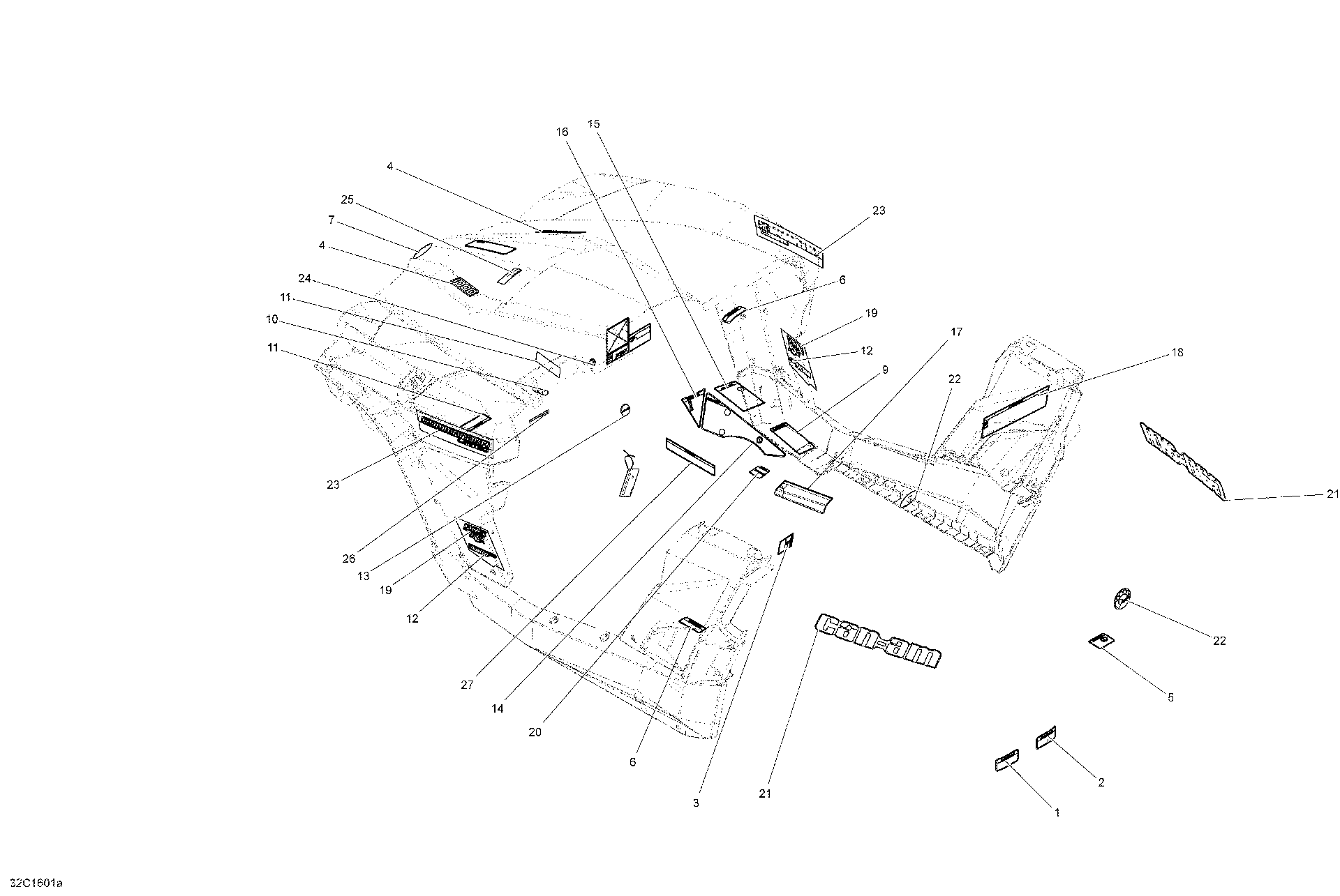 Fits 2016 Can-Am Commander - Commander MAX Can-am Decal, OEM Part # 704905216 - schematic diagram