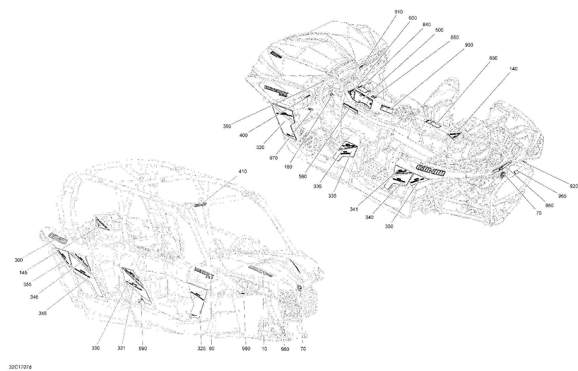 Fits 2016-2017 Can-Am 2-Maverick MAX / Maverick - Maverick MAX Lateral Label, OEM Part # 704905585 - schematic diagram