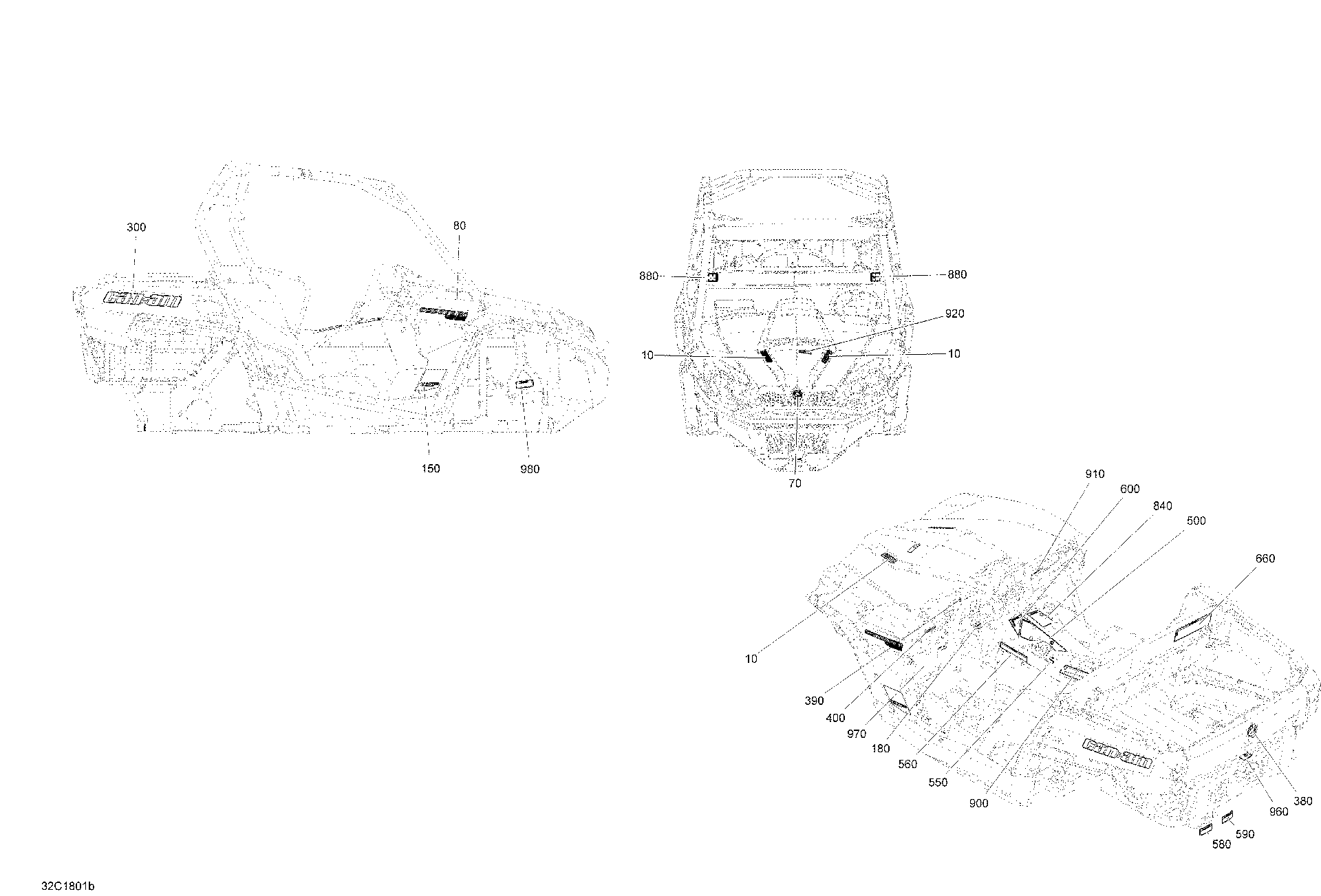 Fits 2018 Can-Am 1- Commander 800R EFI / 2- Commander 1000R EFI Label Rotax Power, OEM Part # 704906608 - schematic diagram