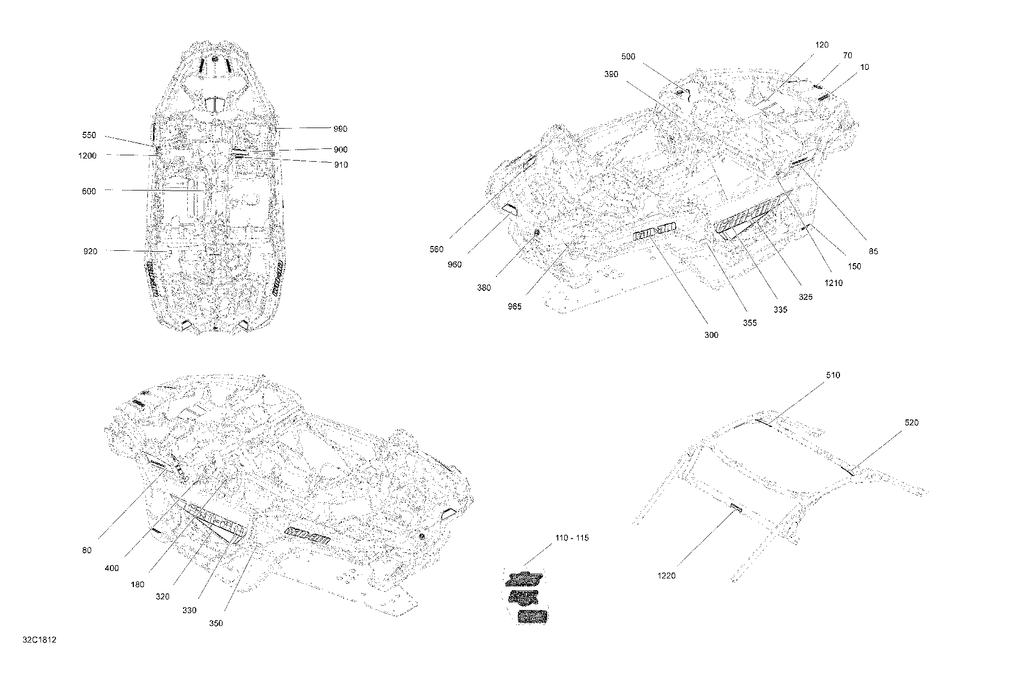 Fits 2017-2018 Can-Am 5- Maverick X3 Turbo R - STD_XDS DPS_XRS DPS Central HOOD Decal, OEM Part # 704906737 - schematic diagram