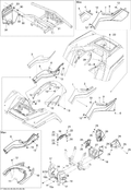 Fits 2010 Can-Am Outlander Max 500 EFI Ltd / Outlander Max 800R EFI Ltd RH Lateral Panel Radiant R, OEM Part # 705003644 - schematic diagram