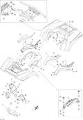 Fits 2011 Can-Am Outlander 800R EFI RH Inner Fender, OEM Part # 705004299 - schematic diagram