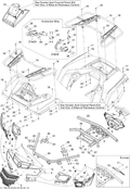 Fits 2011 Can-Am Outlander 650 EFI / Outlander 800R EFI Front Fascia GREY, OEM Part # 705004777 - schematic diagram