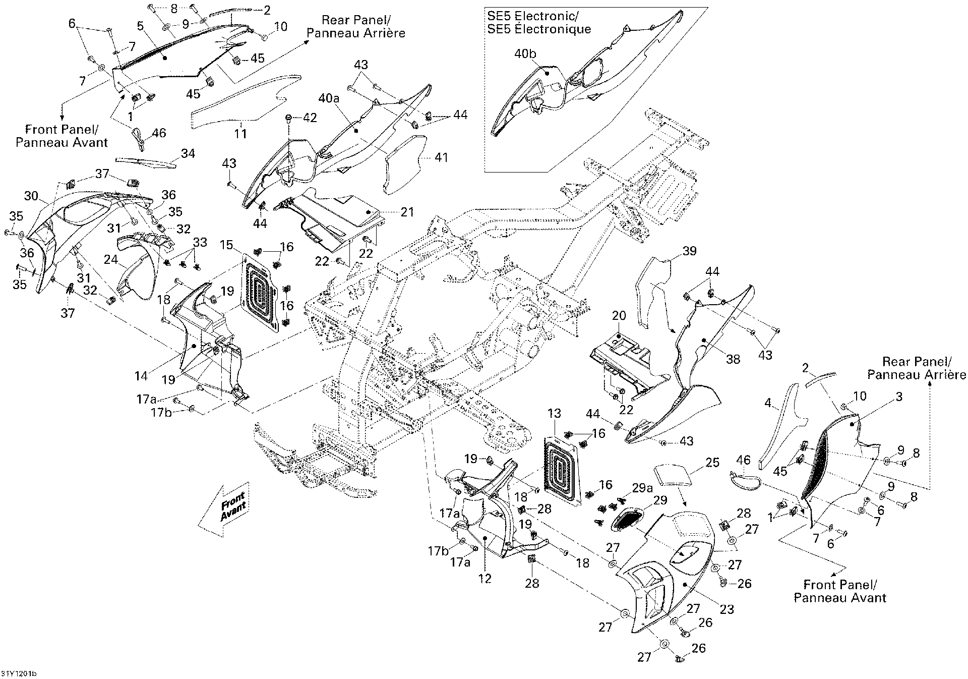 Fits 2011-2012 Can-Am Spyder RS SE5 / Spyder RS SM5 LH Radiator GRID, OEM Part # 705005011 - schematic diagram