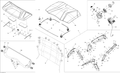 Fits 2012-2013 Can-Am Commander LTD 1000 / Commander LTD ROOF Visor ASS., OEM Part # 705005669 - schematic diagram