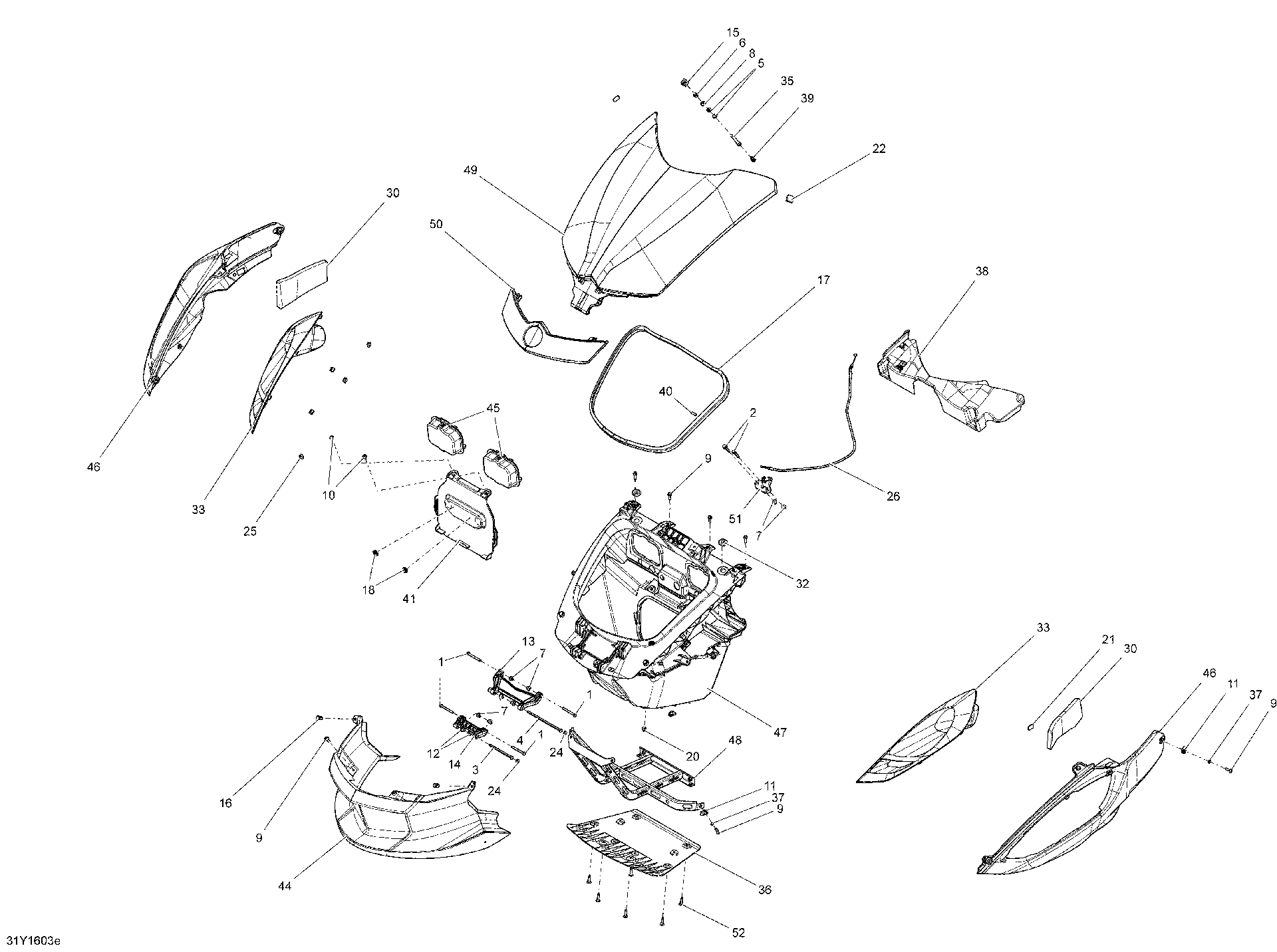 Fits 2013-2016 Can-Am Spyder ST Limited SE5 / Spyder ST SE5 RH Service Center, OEM Part # 705005774 - schematic diagram