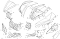 Fits 2014-2018 Can-Am 1- Maverick / 1-Maverick LH Bumper Cap, White, OEM Part # 705007352 - schematic diagram