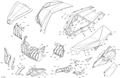 Fits 2015-2017 Can-Am 2-Maverick MAX / Maverick - Maverick MAX Panel, BODY FL B-CF, OEM Part # 705008536 - schematic diagram