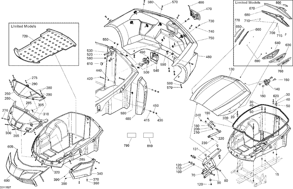 Fits 2015 Can-Am Accessory / Spyder Freedom Trailer RH Lateral CAP TRIM, OEM Part # 705008876 - schematic diagram