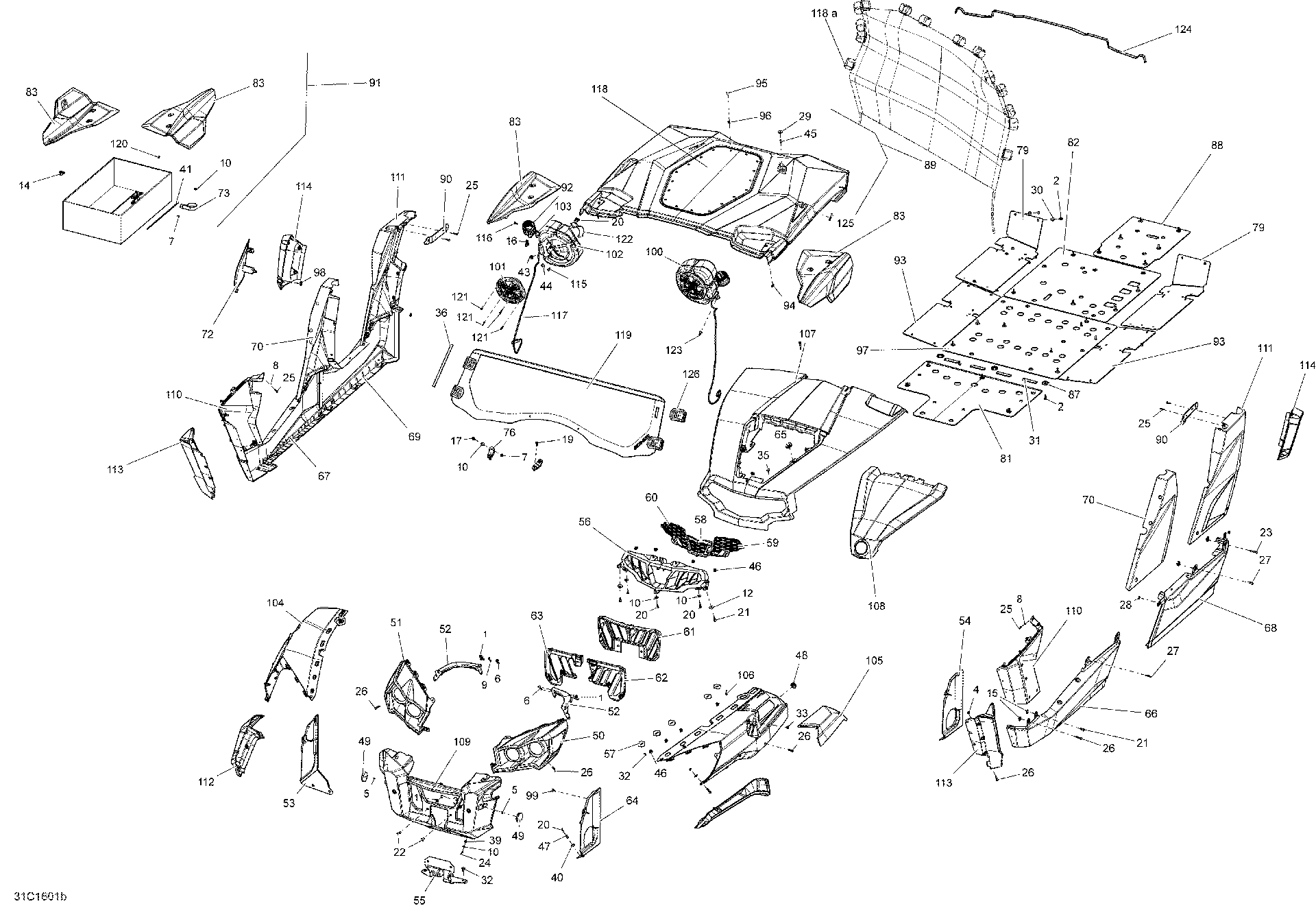Fits 2016 Can-Am Commander - Commander MAX Panel, BODY CTRL R B-365, OEM Part # 705009610 - schematic diagram