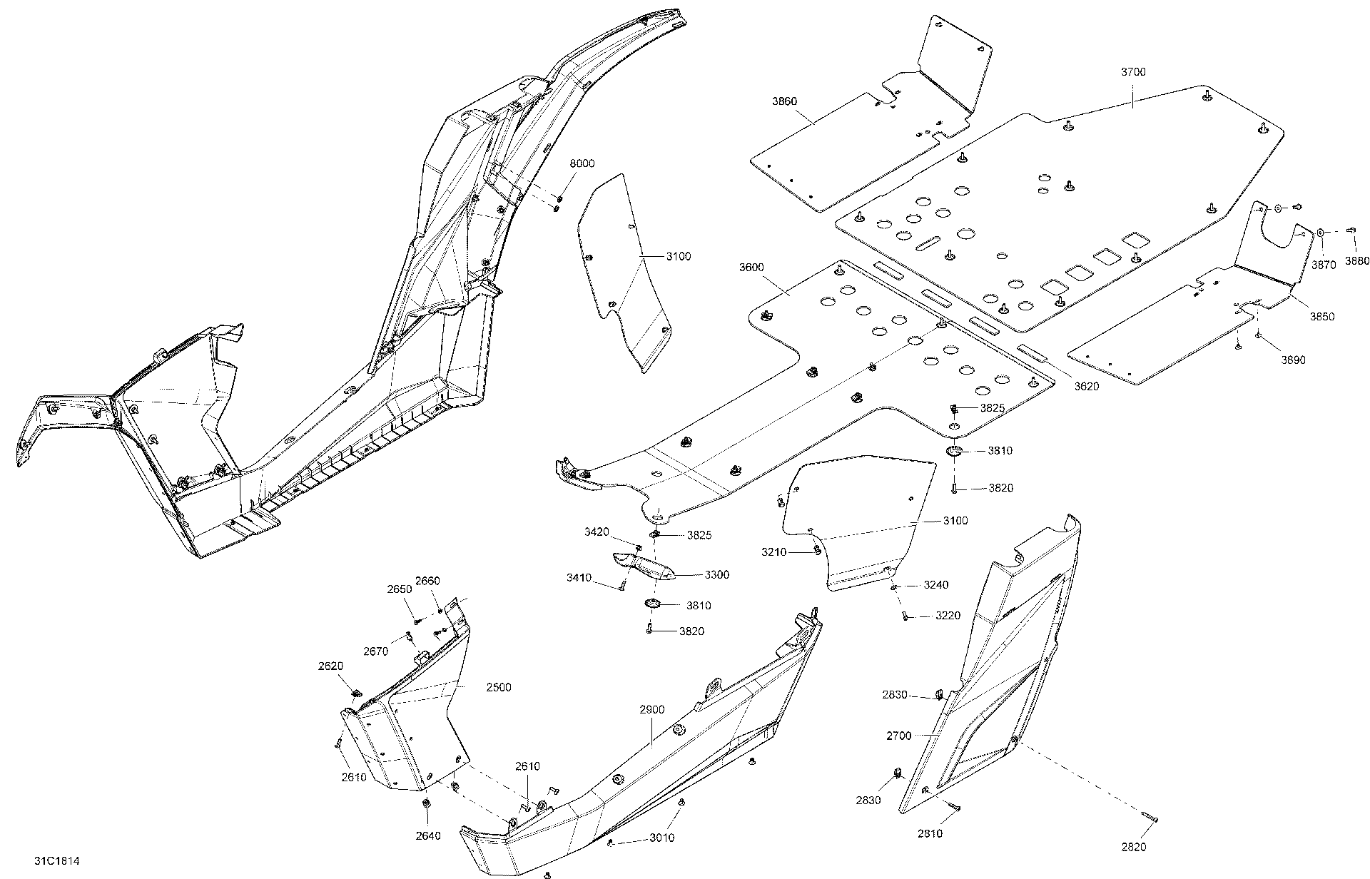 Fits 2016-2018 Can-Am 1- Maverick / 1-Maverick Panel, BODY REAR L B-160, OEM Part # 705009851 - schematic diagram
