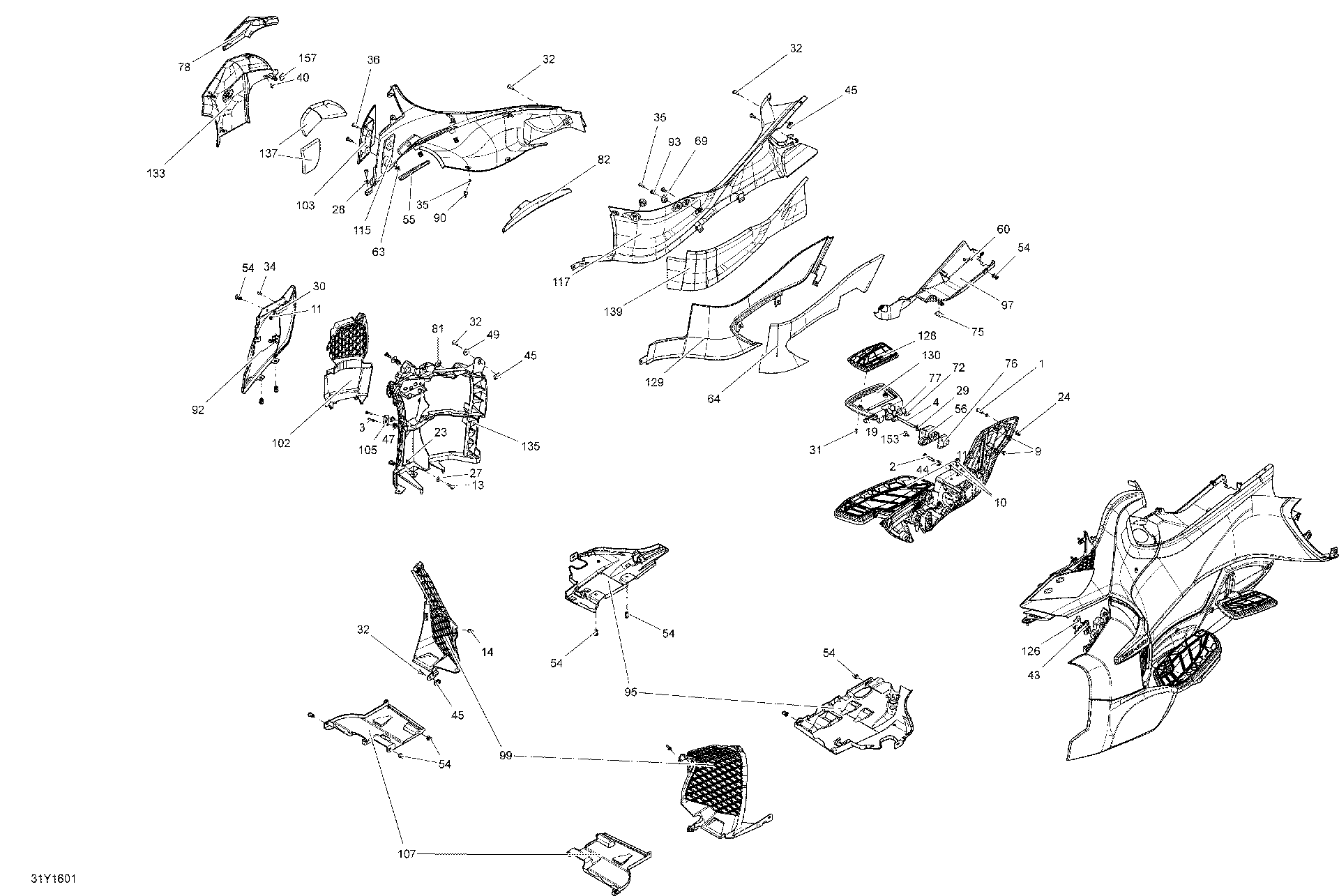 Fits 2016 Can-Am RT Panel, BODY RH B-393, OEM Part # 705010201 - schematic diagram
