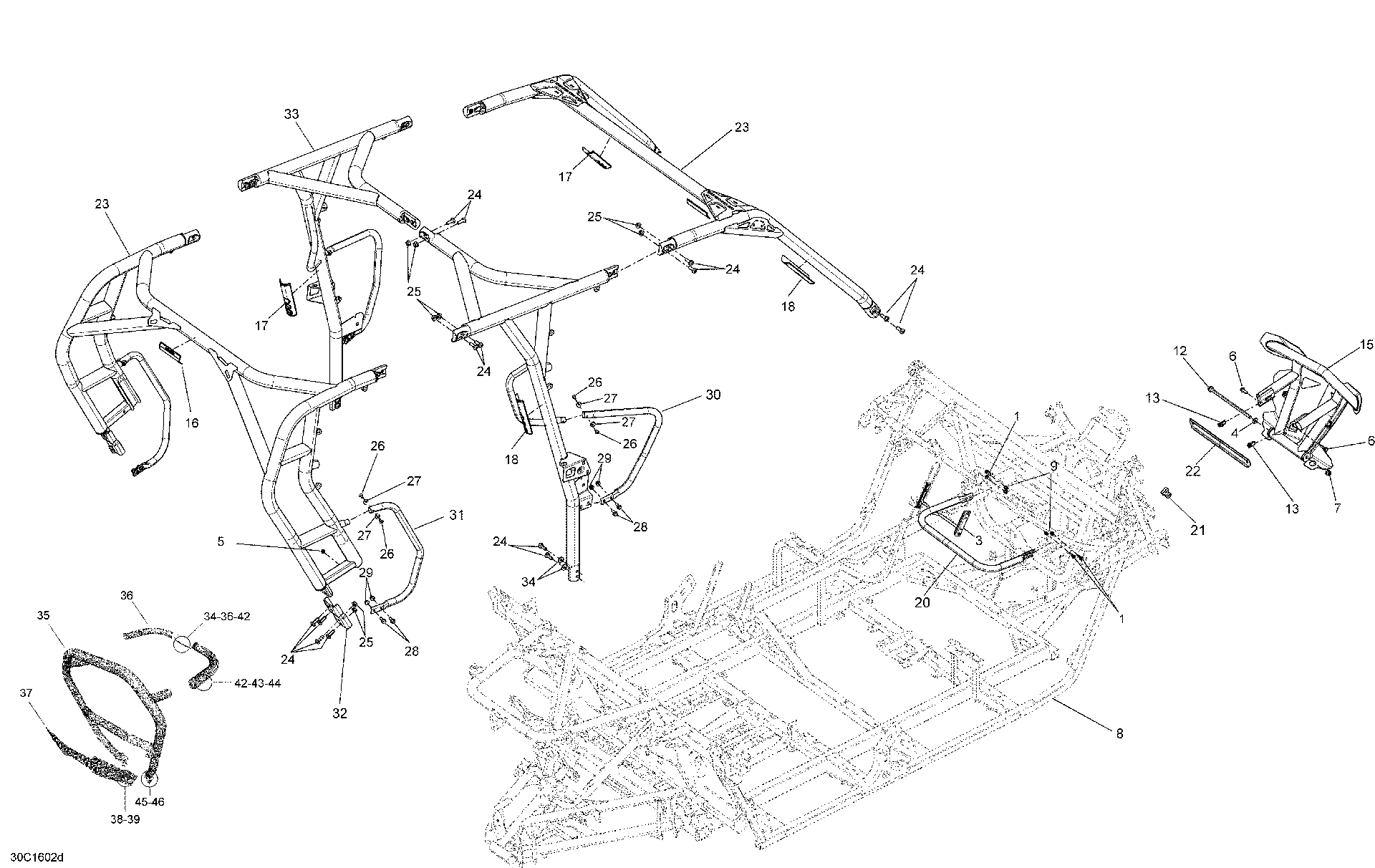 Fits 2015-2016 Can-Am Maverick - Maverick MAX / Maverick MAX 1000_XDS-DPS Manta Green LH REAR Protec, OEM Part # 705204062 - schematic diagram