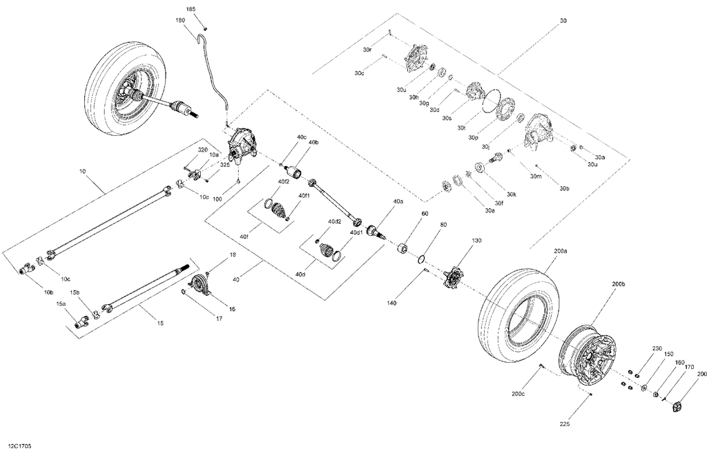 Schematic diagram for Fits 2016-2017 Can-Am Defender HD5 / Defender HD8, HD10 Rim_12 Inch B-331 X 6, OEM Part # 705401894