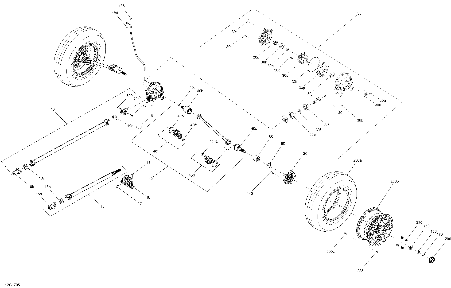 Schematic diagram for Fits 2016-2017 Can-Am Defender HD5 / Defender HD8, HD10 Rim_12 Inch B-331 X 6, OEM Part # 705401894
