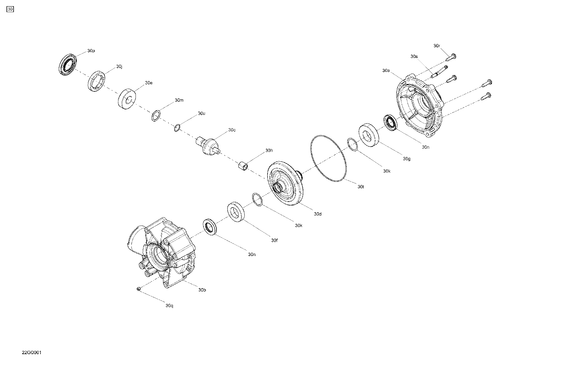 Schematic diagram for Fits 2015-2017 Can-Am 001 - Outlander L - 450 EFI / 002 - Outlander - 570 EFI - PRO Package Rear Cover, OEM Part # 705502051