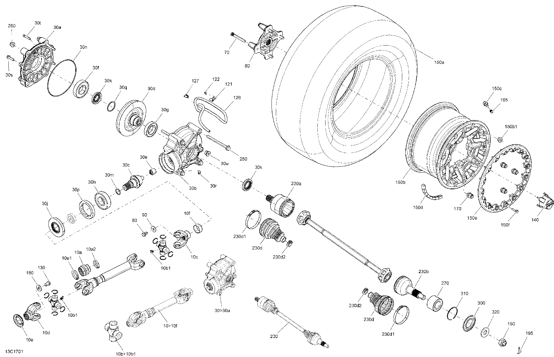 Fits 2015-2017 Can-Am Commander - Commander Max / Commander MAX 1000_LTD RIM INCH B-160 X 8,5, OEM Part # 705502102 - schematic diagram