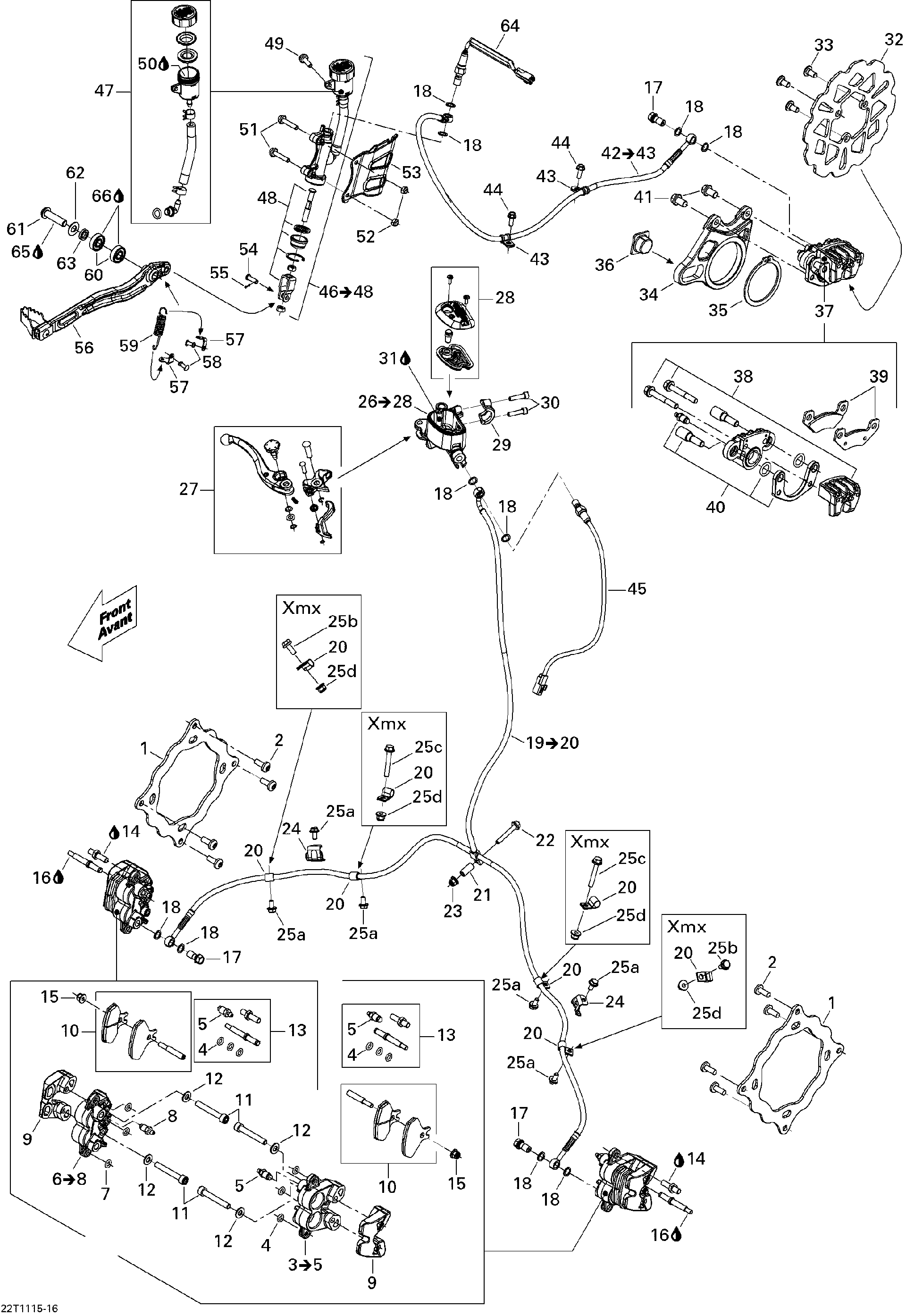 Fits 2008-2011 Can-Am DS 450 EFI / DS 450 Xxc Front Lever Brake HOSE ASM, OEM Part # 705600408 - schematic diagram