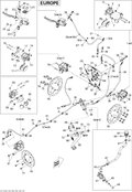 Fits 2009-2012 Can-Am Outlander 500EFI STD & XT / Outlander 650EFI STD & XT Brake LINE, OEM Part # 705600697 - schematic diagram