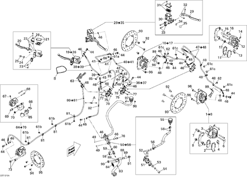 Fits 2009-2012 Can-Am Renagade 500EFI STD / Outlander 800R EFI Brake LINE, OEM Part # 705600700 - schematic diagram