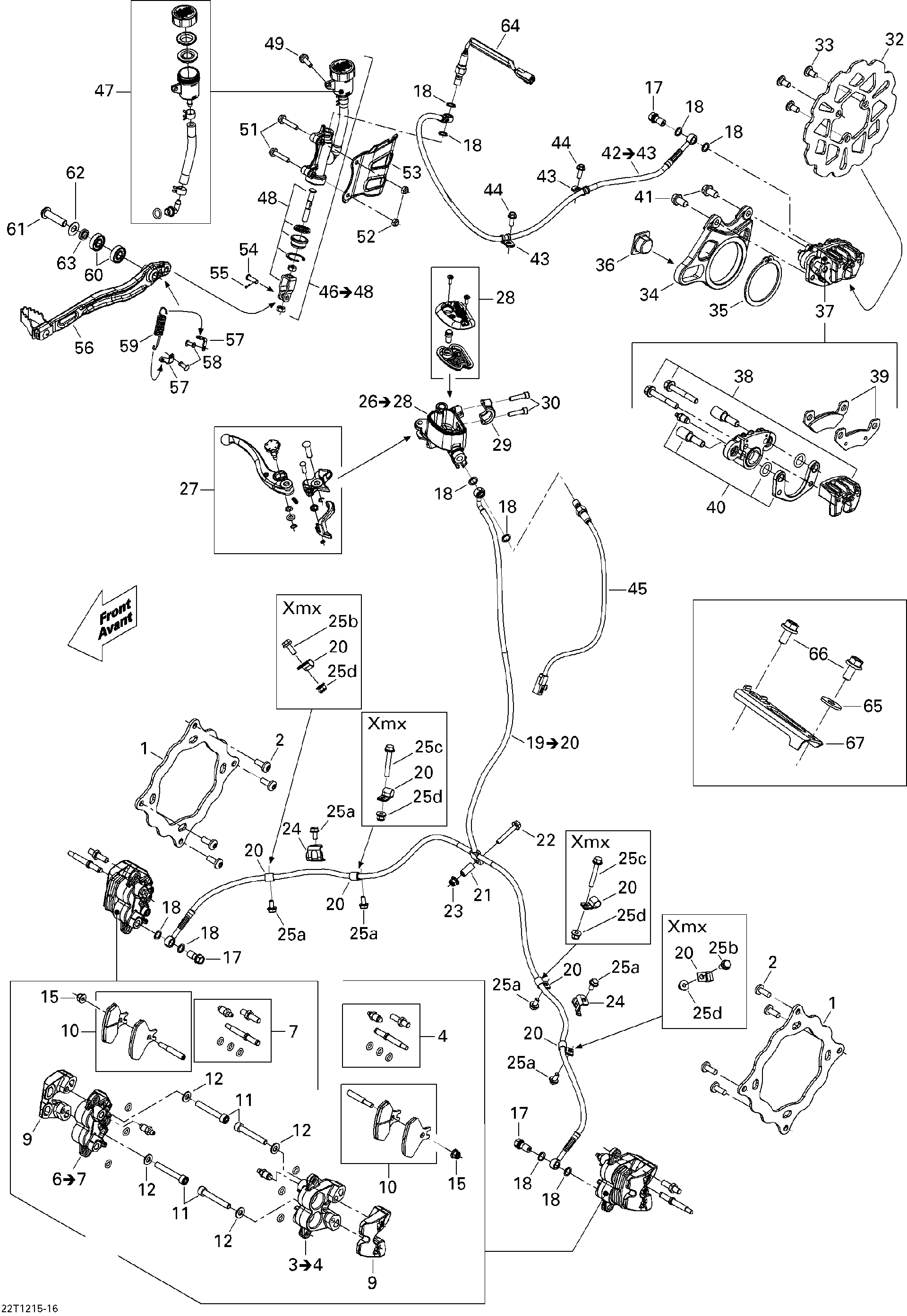 Fits 2012-2015 Can-Am DS 450EFI STD / DS 450EFI Xxc Brake LINE, OEM Part # 705600947 - schematic diagram