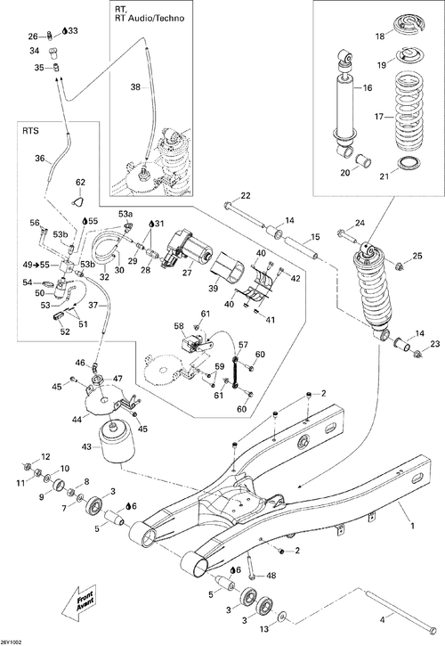 Fits 2010 Can-Am Spyder RT Compressor Bracket, OEM Part # 706000661 - schematic diagram