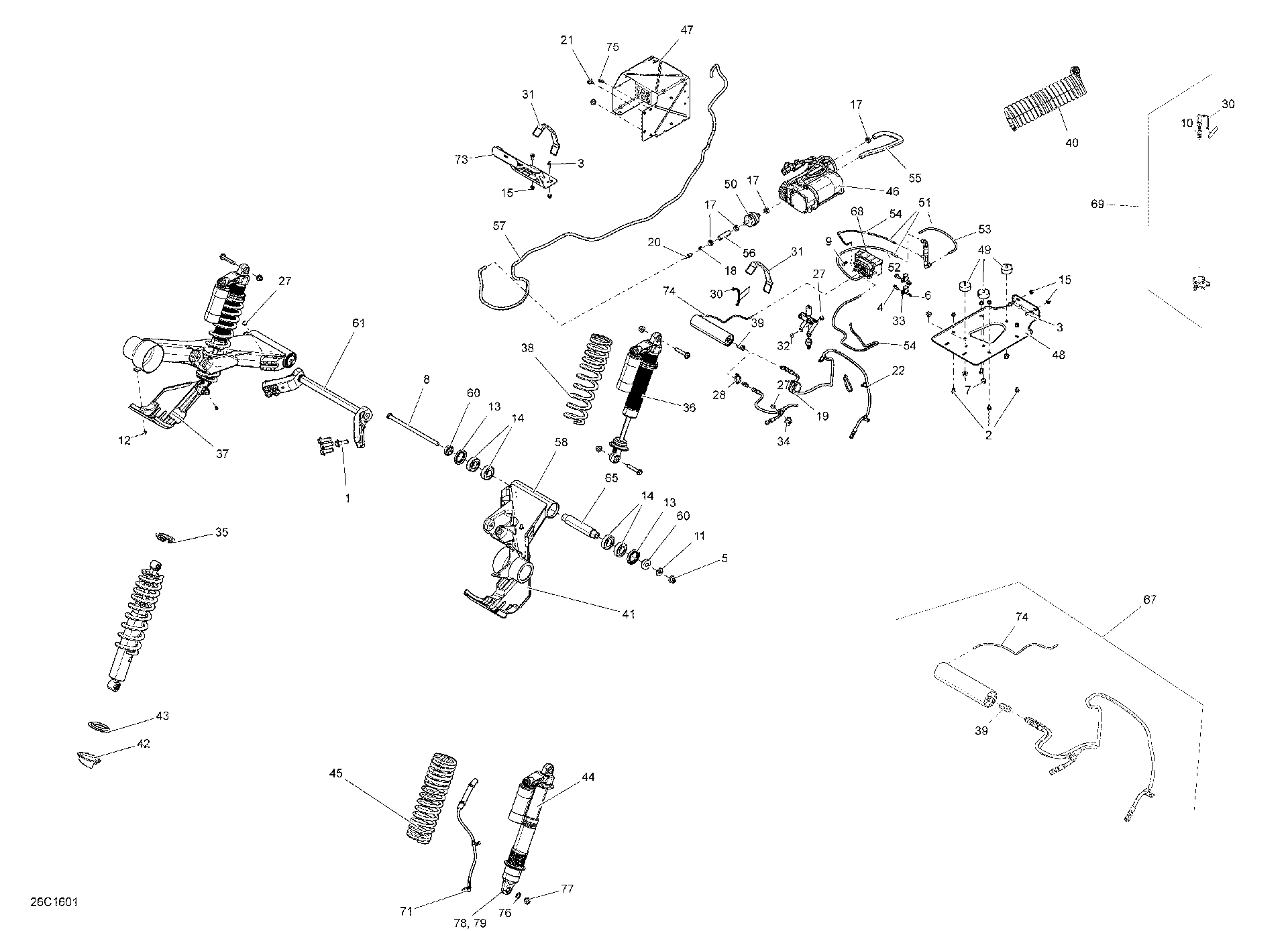 Fits 2016 Can-Am Commander - Commander MAX Spring, OEM Part # 706002145 - schematic diagram