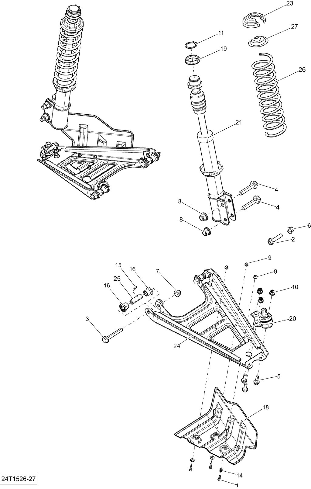 Fits 2007-2015 Can-Am Outlander 400 EFI / Outlander Max 400 EFI LH Protector, OEM Part # 706200213 - schematic diagram