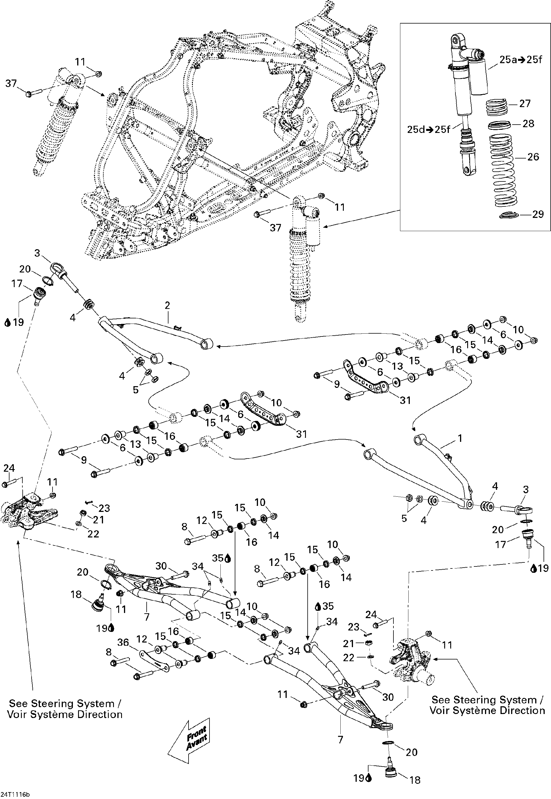 Fits 2009-2011 Can-Am DS 450 Xxc Front Shock, OEM Part # 706200765 - schematic diagram