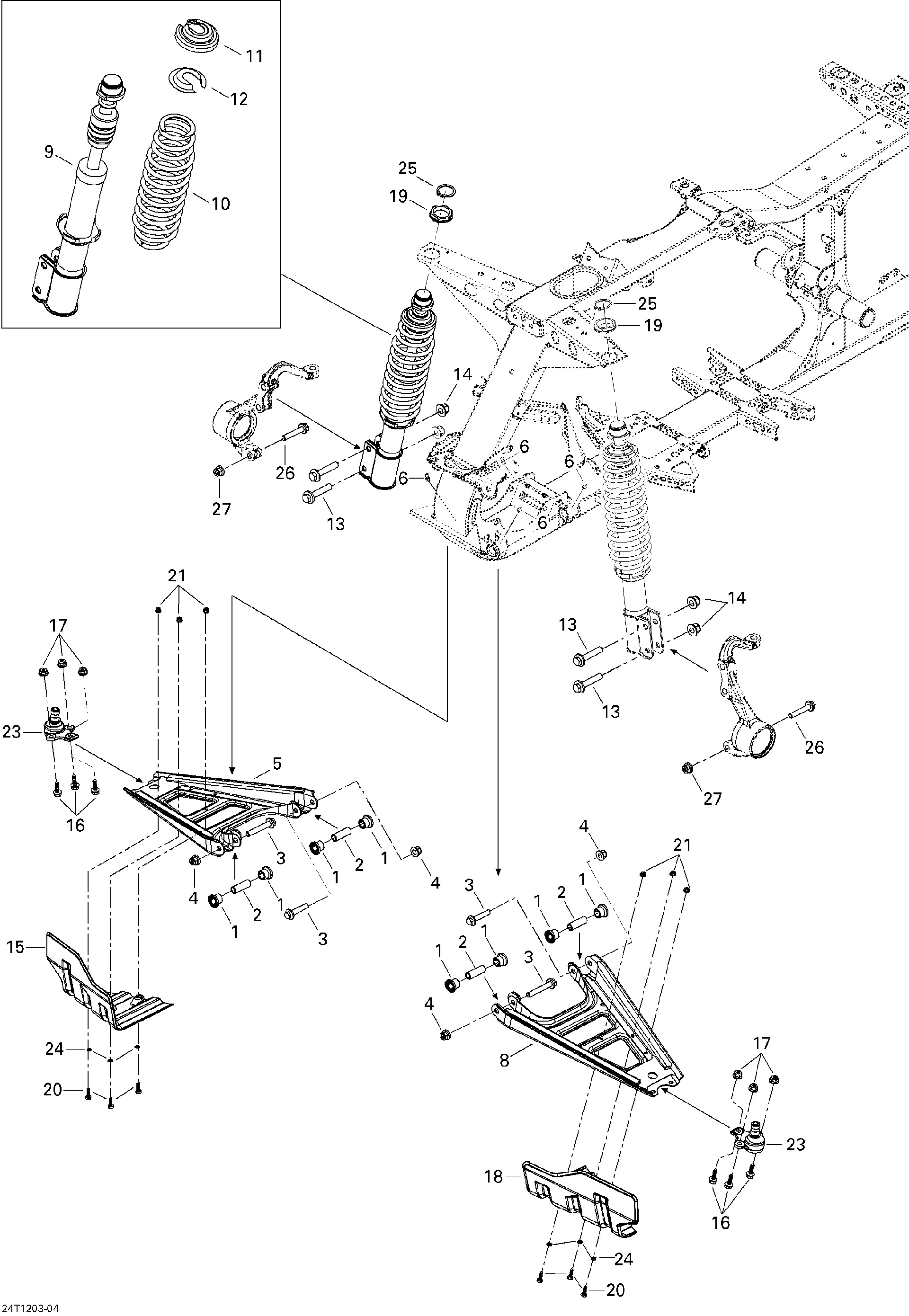 Fits 2009-2012 Can-Am Outlander 500EFI STD & XT / Outlander MAX 500EFI STD & XT Spring Compression B-160 P, OEM Part # 706200825 - schematic diagram