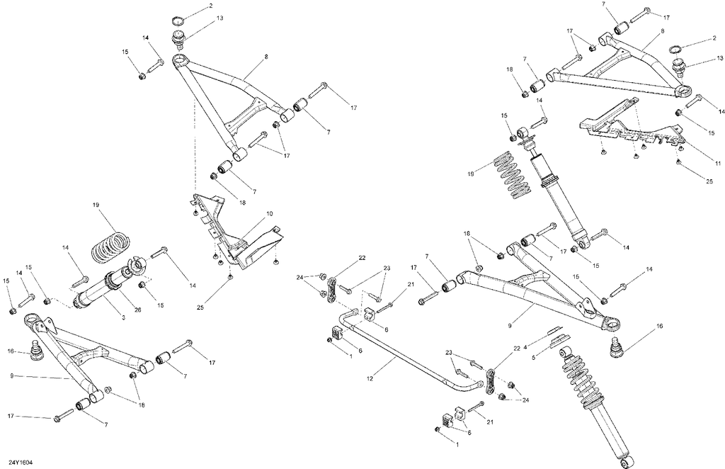 Fits 2015-2016 Can-Am Spyder F3-S SE6 / Spyder F3-S SM6 LH Upper Arm, RED, OEM Part # 706202007 - schematic diagram