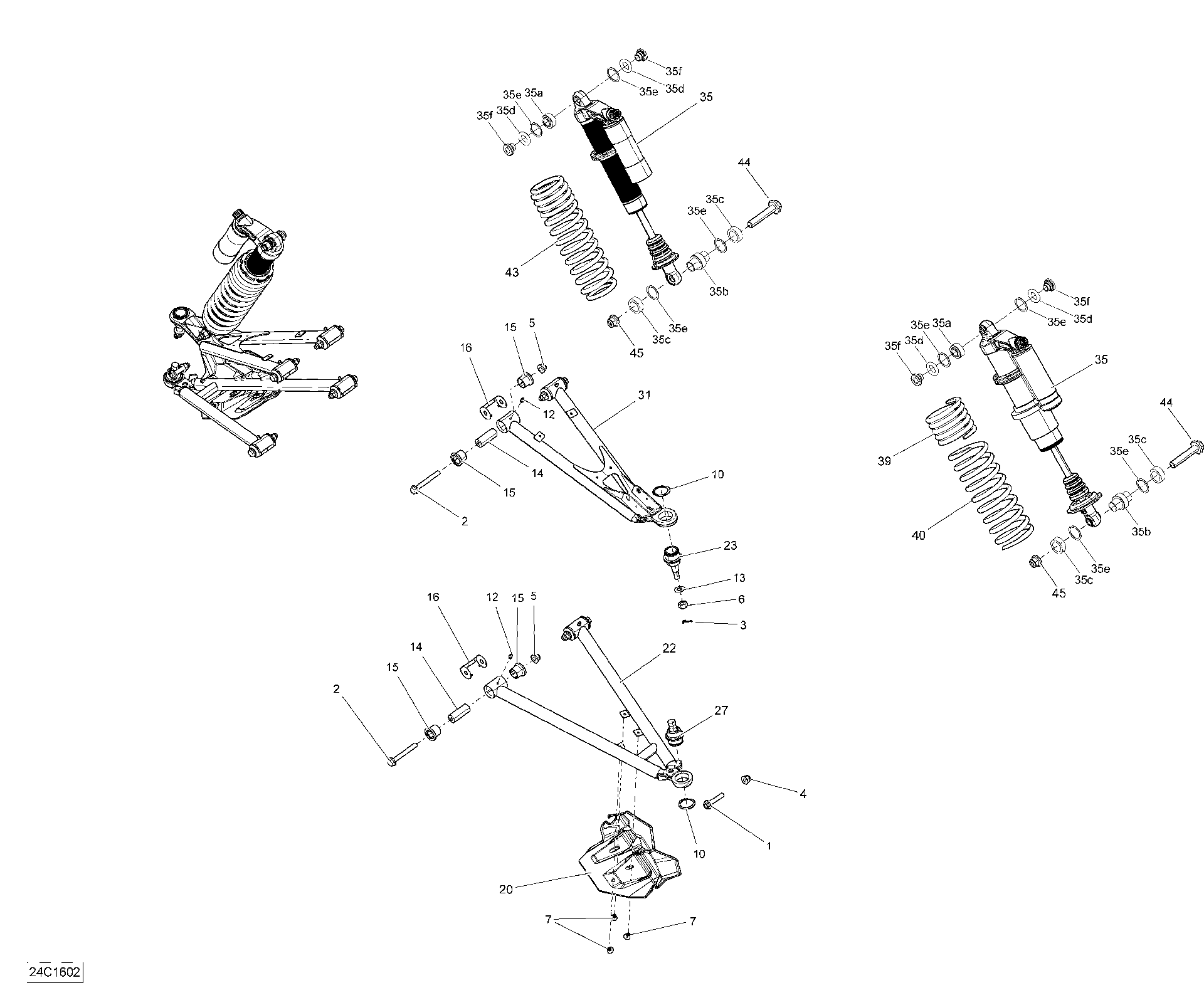 Fits 2015-2016 Can-Am Maverick - Maverick MAX / Maverick 1000_STD_XRS_XRS-DPS Front Shock, OEM Part # 706202247 - schematic diagram