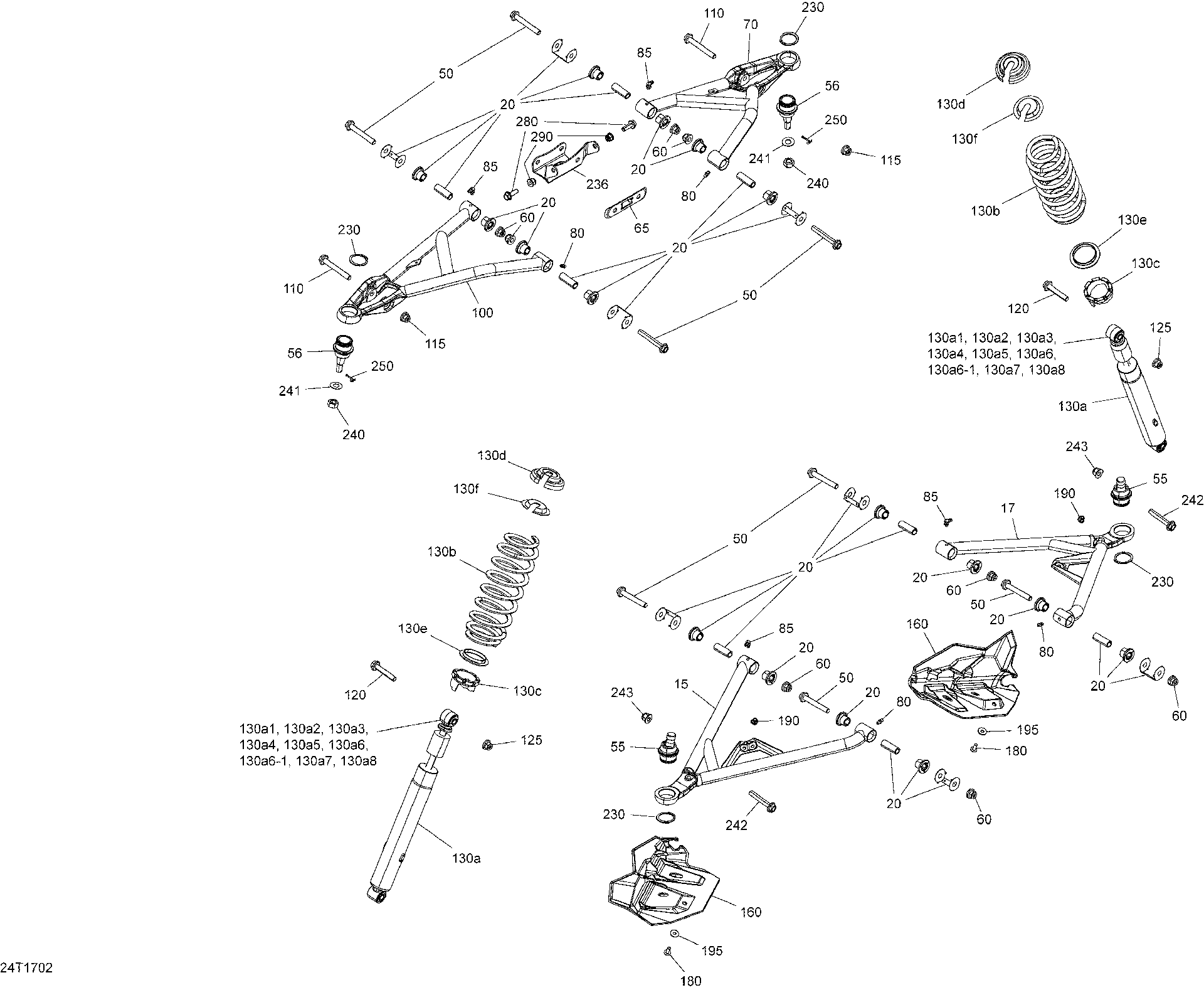 Fits 2017 Can-Am 002 - Outlander - 570 EFI - PRO Package Spring, Compression B-160, OEM Part # 706202631 - schematic diagram