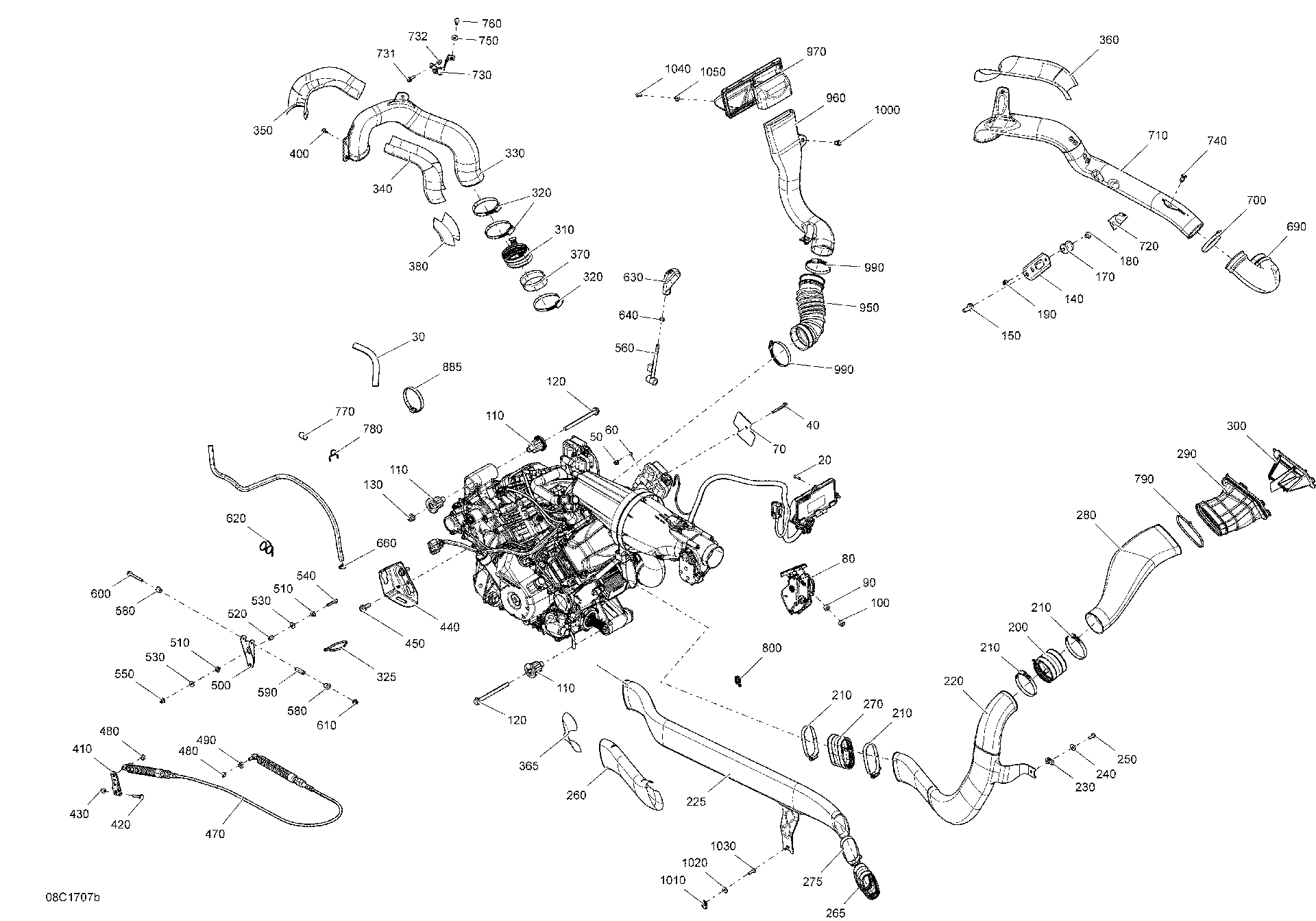 Fits 2011-2017 Can-Am 1-Maverick / Commander - Commander Max Upper Lever ARM, OEM Part # 707000978 - schematic diagram