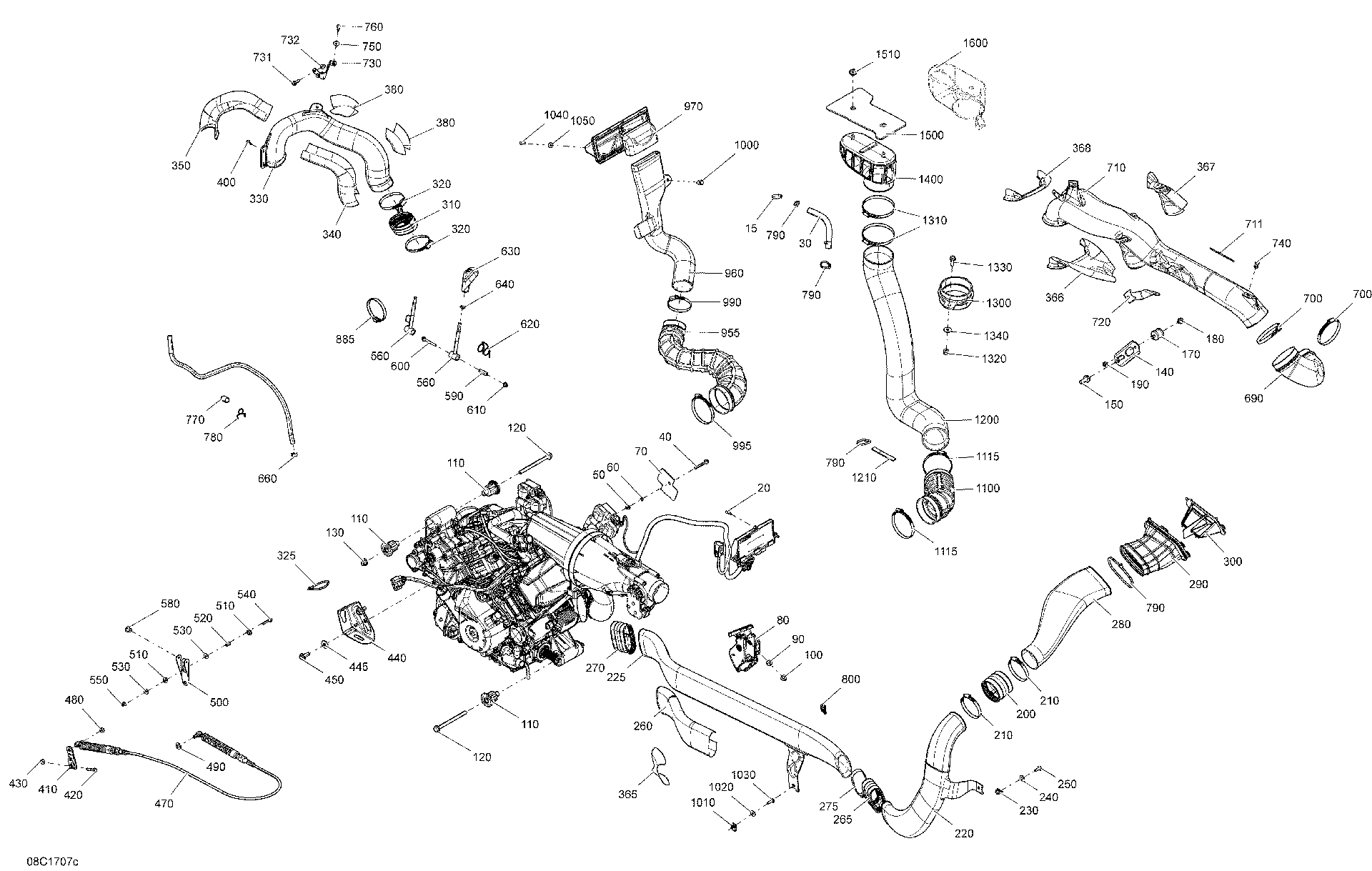 Fits 2015-2017 Can-Am 1-Maverick / 2-Maverick MAX Cover, OEM Part # 707001741 - schematic diagram
