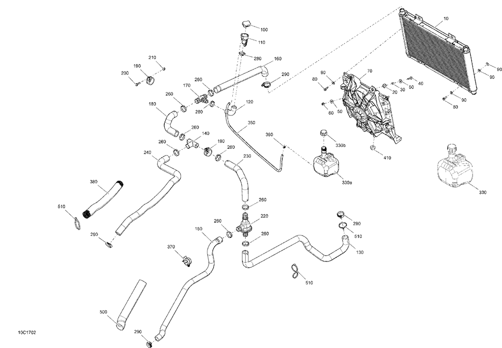 Fits 2016-2017 Can-Am 1-Maverick / 2-Maverick MAX Protector TUBE, OEM Part # 707001789 - schematic diagram