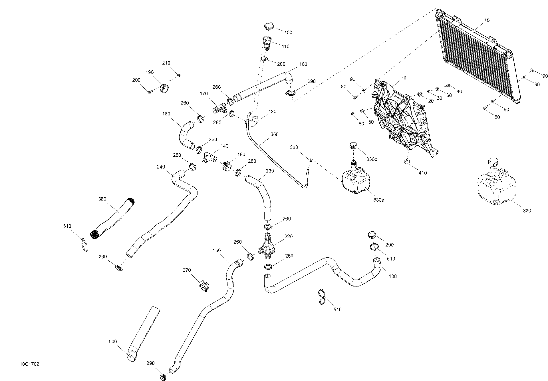 Fits 2016-2017 Can-Am 1-Maverick / 2-Maverick MAX Protector TUBE, OEM Part # 707001789 - schematic diagram