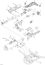 Fits 2008-2012 Can-Am Outlander 500EFI STD & XT / Outlander 650EFI STD & XT REAR Tuned PIPE, OEM Part # 707600530 - schematic diagram